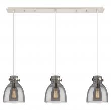  123-410-1PS-PN-G412-8SM - Newton Bell - 3 Light - 40 inch - Polished Nickel - Linear Pendant