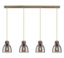  124-410-1PS-BB-G412-8SM - Newton Bell - 4 Light - 52 inch - Brushed Brass - Linear Pendant