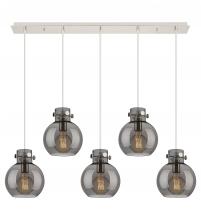  125-410-1PS-PN-G410-8SM - Newton Sphere - 5 Light - 40 inch - Polished Nickel - Cord hung - Linear Pendant