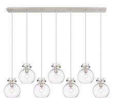  127-410-1PS-PN-G410-8CL - Newton Sphere - 7 Light - 52 inch - Polished Nickel - Cord hung - Linear Pendant