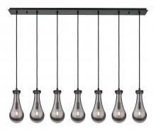  127-451-1P-BK-G451-5SM - Owego - 7 Light - 49 inch - Matte Black - Linear Pendant