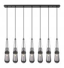  127-452-1P-BK-G452-4SM - Milan - 7 Light - 48 inch - Matte Black - Linear Pendant