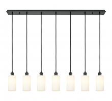  127B-7P-BK-G434-7WH - Crown Point - 7 Light - 49 inch - Matte Black - Linear Pendant