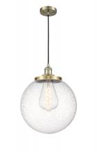  201C-AB-G204-14 - Beacon - 1 Light - 14 inch - Antique Brass - Cord hung - Mini Pendant