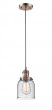  201C-AC-G54-LED - Bell - 1 Light - 5 inch - Antique Copper - Cord hung - Mini Pendant