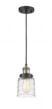  201C-BAB-G513 - Bell - 1 Light - 5 inch - Black Antique Brass - Cord hung - Mini Pendant