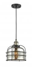  201C-BAB-G78-CE-LED - Bell Cage - 1 Light - 9 inch - Black Antique Brass - Cord hung - Mini Pendant