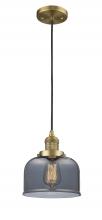  201C-BB-G73-LED - Bell - 1 Light - 8 inch - Brushed Brass - Cord hung - Mini Pendant