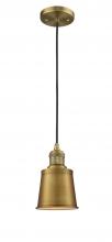  201C-BB-M9-BB-LED - Addison - 1 Light - 5 inch - Brushed Brass - Cord hung - Mini Pendant