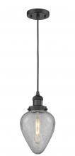  201C-BK-G165-LED - Geneseo - 1 Light - 7 inch - Matte Black - Cord hung - Mini Pendant