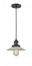  201C-BK-G2-LED - Halophane - 1 Light - 9 inch - Matte Black - Cord hung - Mini Pendant