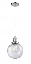  201C-PC-G204-8-LED - Beacon - 1 Light - 8 inch - Polished Chrome - Cord hung - Mini Pendant