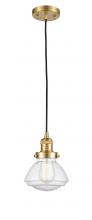 Innovations Lighting 201C-SG-G324-LED - Olean - 1 Light - 7 inch - Satin Gold - Cord hung - Mini Pendant