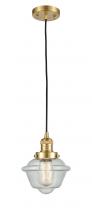  201C-SG-G534-LED - Oxford - 1 Light - 7 inch - Satin Gold - Cord hung - Mini Pendant