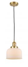  201C-SG-G71-LED - Bell - 1 Light - 8 inch - Satin Gold - Cord hung - Mini Pendant