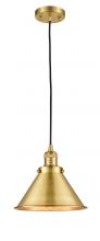  201C-SG-M10-SG - Briarcliff - 1 Light - 10 inch - Satin Gold - Cord hung - Mini Pendant