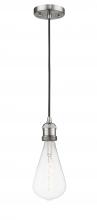 Innovations Lighting 201C-SN-BB125LED - Bare Bulb - 1 Light - 2 inch - Brushed Satin Nickel - Cord hung - Mini Pendant