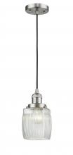  201C-SN-G302-LED - Colton - 1 Light - 6 inch - Brushed Satin Nickel - Cord hung - Mini Pendant