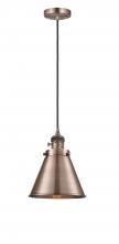  201CSW-AC-M13-AC - Appalachian - 1 Light - 8 inch - Antique Copper - Cord hung - Mini Pendant