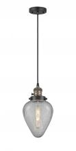  201CSW-BAB-G165-LED - Geneseo - 1 Light - 7 inch - Black Antique Brass - Cord hung - Mini Pendant