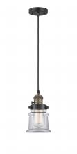  201CSW-BAB-G182S - Canton - 1 Light - 5 inch - Black Antique Brass - Cord hung - Mini Pendant