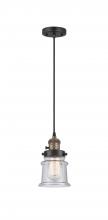  201CSW-BAB-G184S - Canton - 1 Light - 5 inch - Black Antique Brass - Cord hung - Mini Pendant