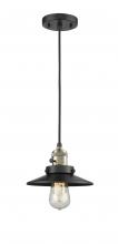  201CSW-BAB-M6-LED - Railroad - 1 Light - 8 inch - Black Antique Brass - Cord hung - Mini Pendant