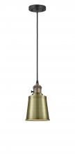  201CSW-BAB-M9-AB-LED - Addison - 1 Light - 5 inch - Black Antique Brass - Cord hung - Mini Pendant