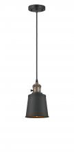  201CSW-BAB-M9-BK-LED - Addison - 1 Light - 5 inch - Black Antique Brass - Cord hung - Mini Pendant