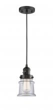  201CSW-BK-G182S-LED - Canton - 1 Light - 5 inch - Matte Black - Cord hung - Mini Pendant