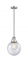  201CSW-SN-G204-8-LED - Beacon - 1 Light - 8 inch - Brushed Satin Nickel - Cord hung - Mini Pendant