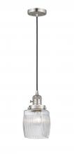  201CSW-SN-G302-LED - Colton - 1 Light - 6 inch - Brushed Satin Nickel - Cord hung - Mini Pendant