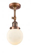  201F-AC-G201-6-LED - Beacon - 1 Light - 6 inch - Antique Copper - Semi-Flush Mount