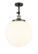  201F-BAB-G201-14 - Beacon - 1 Light - 14 inch - Black Antique Brass - Semi-Flush Mount