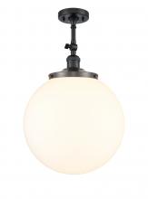  201F-BK-G201-14 - Beacon - 1 Light - 14 inch - Matte Black - Semi-Flush Mount