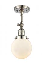  201F-PN-G201-6 - Beacon - 1 Light - 6 inch - Polished Nickel - Semi-Flush Mount