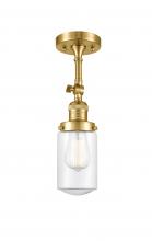 Innovations Lighting 201F-SG-G312 - Dover - 1 Light - 5 inch - Satin Gold - Semi-Flush Mount