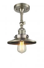  201F-SN-M2-LED - Railroad - 1 Light - 8 inch - Brushed Satin Nickel - Semi-Flush Mount