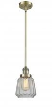  201S-AB-G142-LED - Chatham - 1 Light - 7 inch - Antique Brass - Stem Hung - Mini Pendant