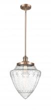  201S-AC-G664-12-LED - Bullet - 1 Light - 12 inch - Antique Copper - Stem Hung - Mini Pendant