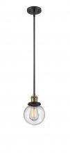  201S-BAB-G204-6-LED - Beacon - 1 Light - 6 inch - Black Antique Brass - Stem Hung - Mini Pendant