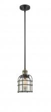  201S-BAB-G58-CE-LED - Bell Cage - 1 Light - 6 inch - Black Antique Brass - Stem Hung - Mini Pendant