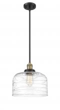 Innovations Lighting 201S-BAB-G713-L-LED - Bell - 1 Light - 12 inch - Black Antique Brass - Stem Hung - Mini Pendant