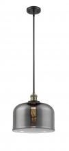  201S-BAB-G73-L - Bell - 1 Light - 12 inch - Black Antique Brass - Stem Hung - Mini Pendant