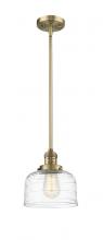 Innovations Lighting 201S-BB-G713-LED - Bell - 1 Light - 8 inch - Brushed Brass - Stem Hung - Mini Pendant