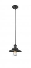  201S-BK-M6-LED - Railroad - 1 Light - 8 inch - Matte Black - Stem Hung - Mini Pendant