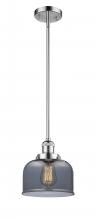  201S-PC-G73-LED - Bell - 1 Light - 8 inch - Polished Chrome - Stem Hung - Mini Pendant