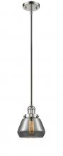  201S-PN-G173 - Fulton - 1 Light - 7 inch - Polished Nickel - Stem Hung - Mini Pendant