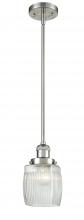  201S-SN-G302-LED - Colton - 1 Light - 6 inch - Brushed Satin Nickel - Stem Hung - Mini Pendant