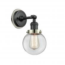  203BK-BPPN-HRPN-G202-6 - Beacon - 1 Light - 6 inch - Matte Black - Sconce